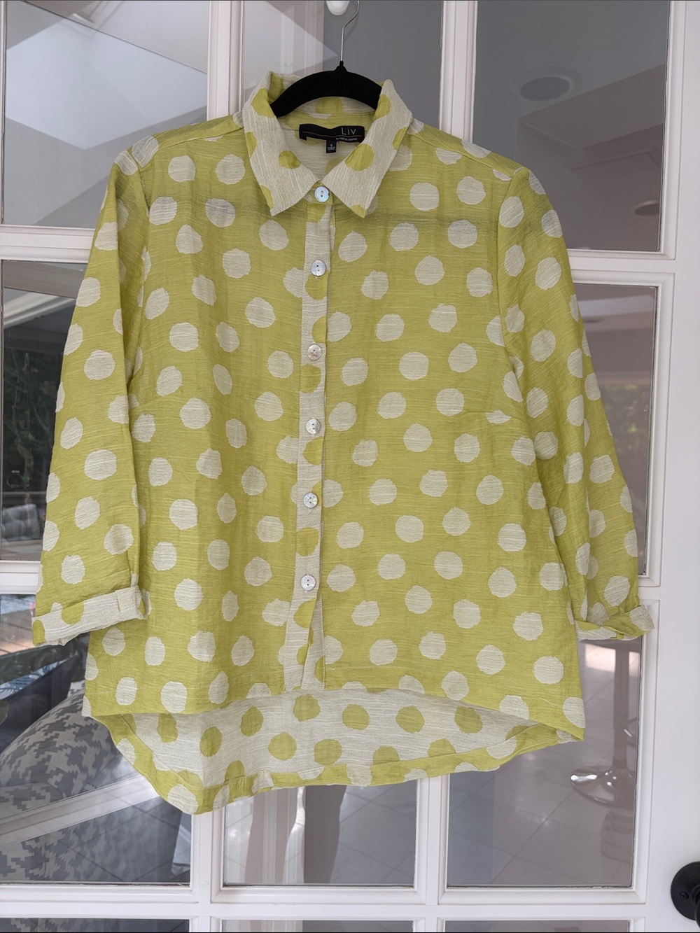 LIV by Habitat Clothes Button Down Polka Dot Shirt - S